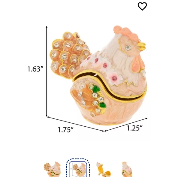 Pink Chicken Rhinestone Jewelry Box - Picture 5 of 7